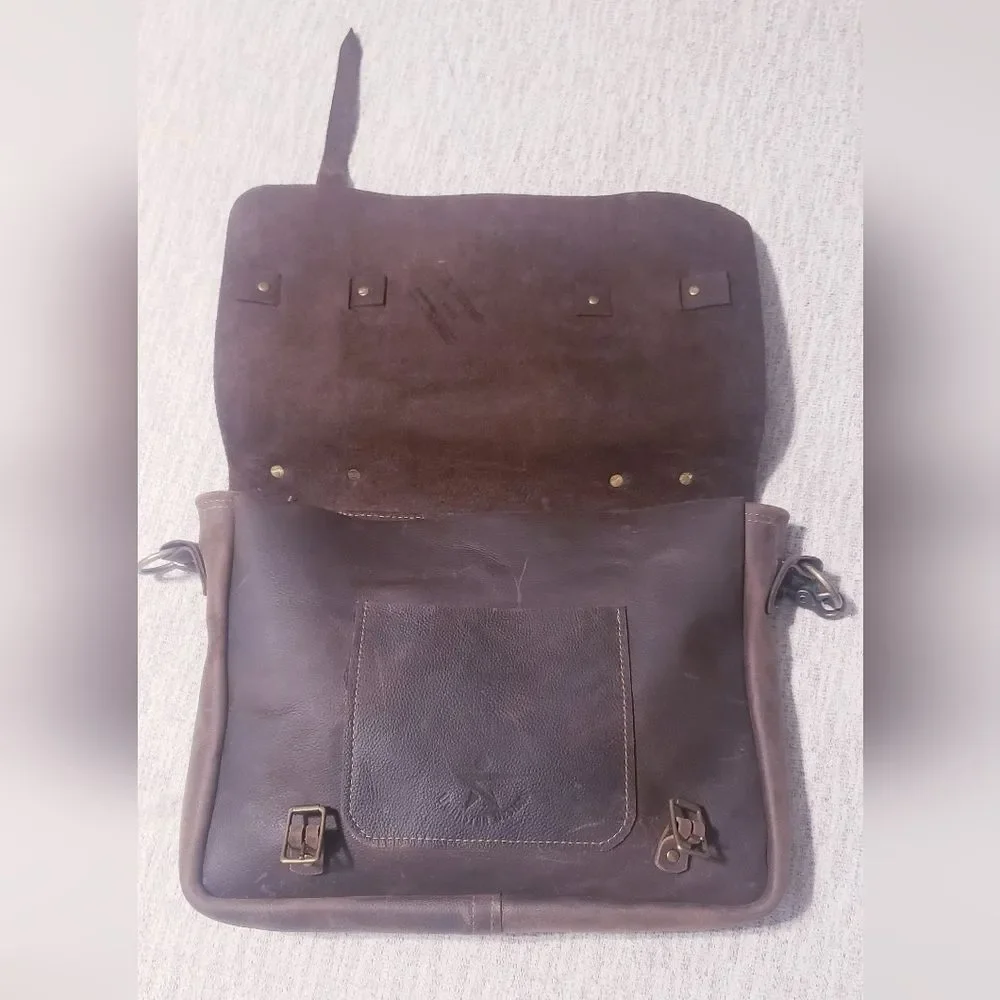 Handmade leather messenger bag